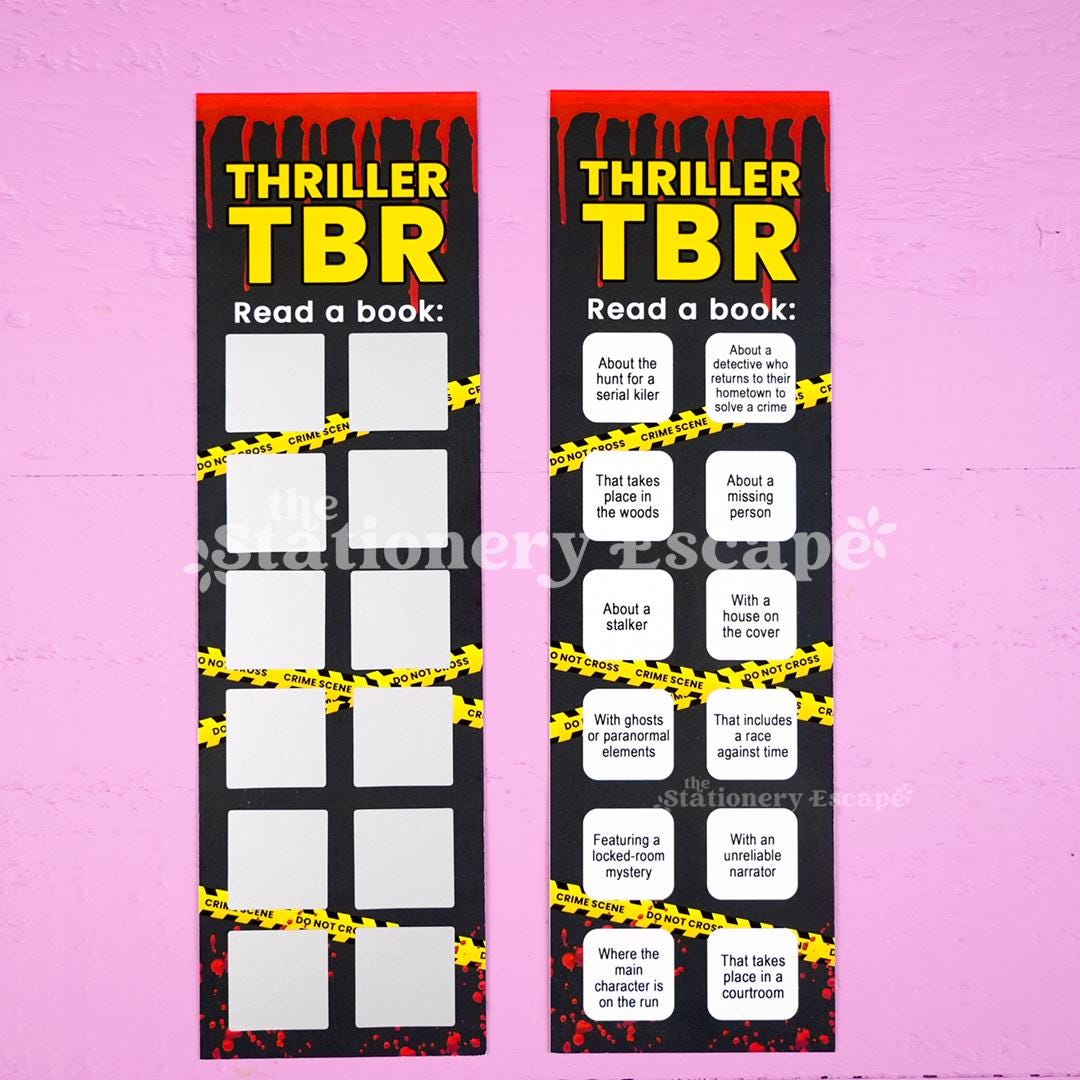 Thriller TBR (To Be Read) Scratch-Off Bookmark