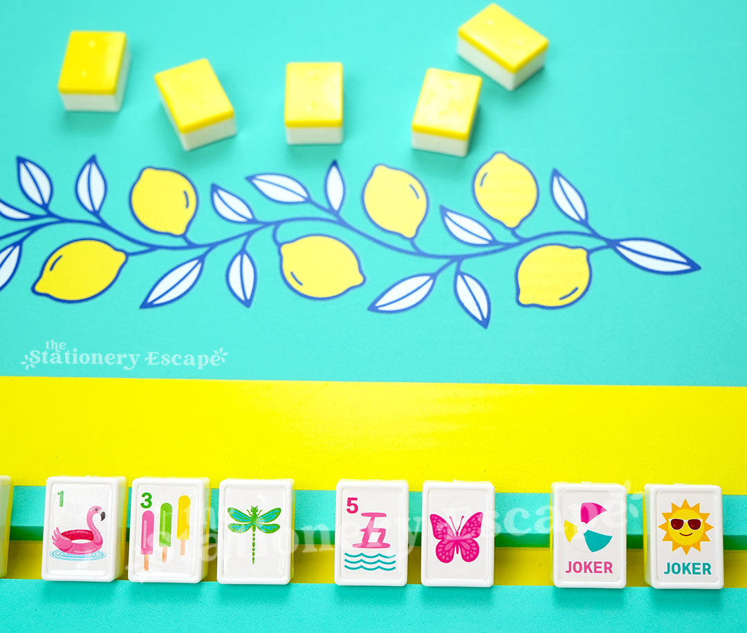 Lemon Floating Mahjong Tile Stickers - Set of 160