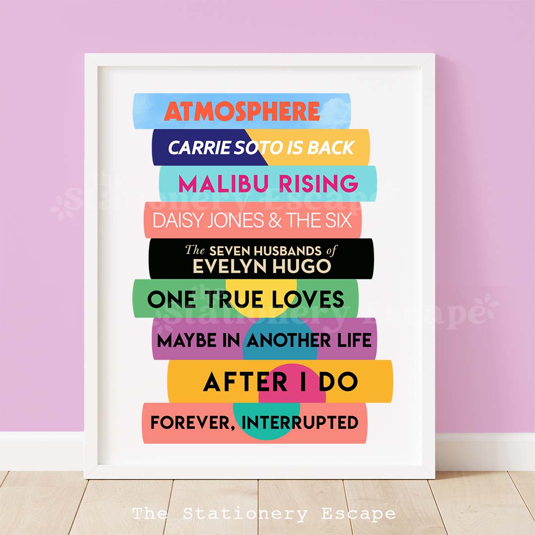 Taylor Jenkins Reid Book Stack Art Print