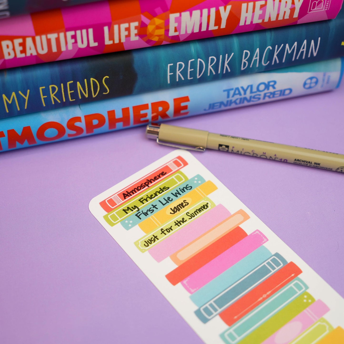 Colorful Book Log Tracker Bookmark