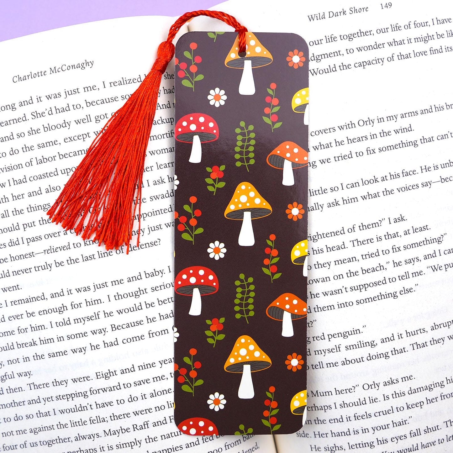 Retro Mushroom Cottagecore Double-Sided Bookmark