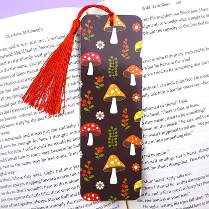 Retro Mushroom Cottagecore Double-Sided Bookmark