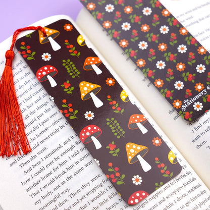 Retro Mushroom Cottagecore Double-Sided Bookmark