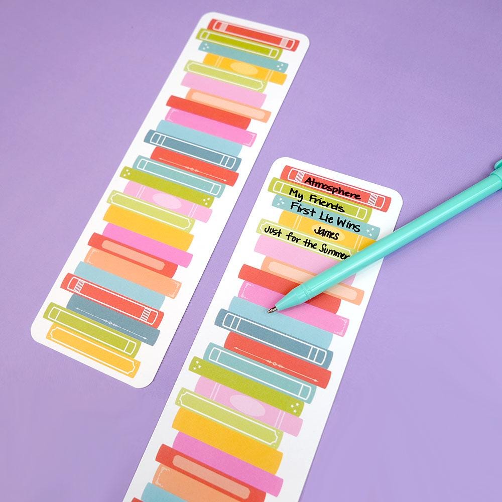 Colorful Book Log Tracker Bookmark