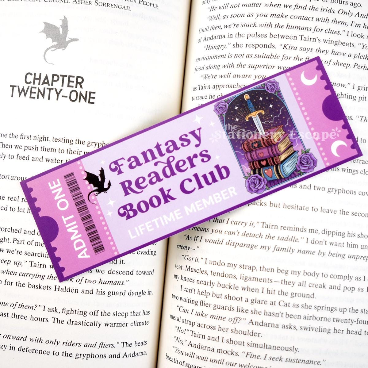 Fantasy Readers Book Club Ticket Bookmark