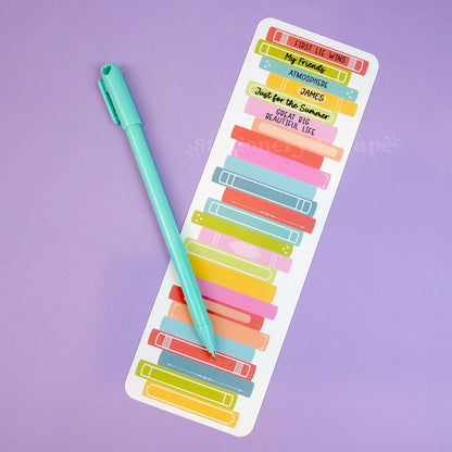 Colorful Book Log Tracker Bookmark