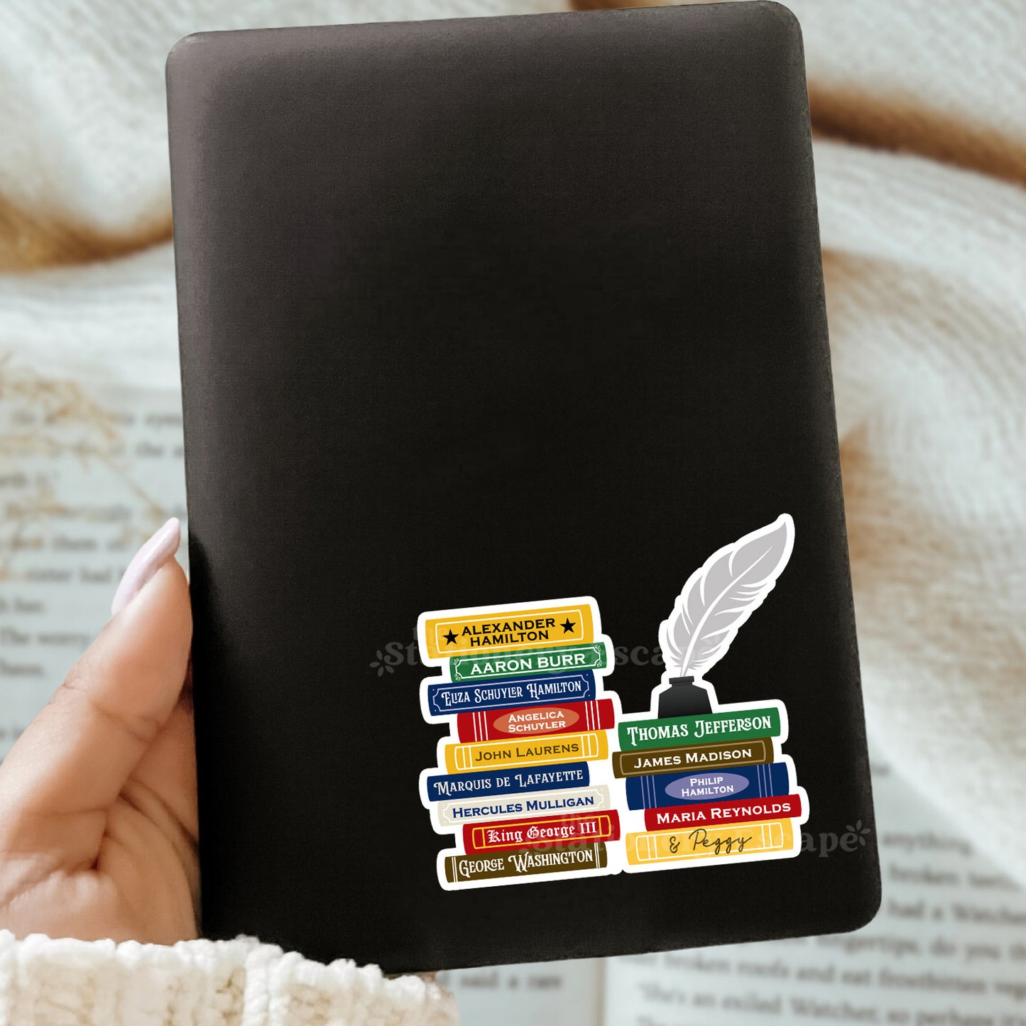 Alexander Hamilton Book Stack Sticker