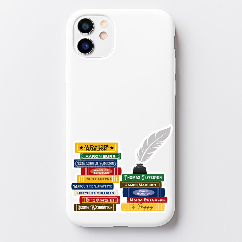 Alexander Hamilton Book Stack Sticker