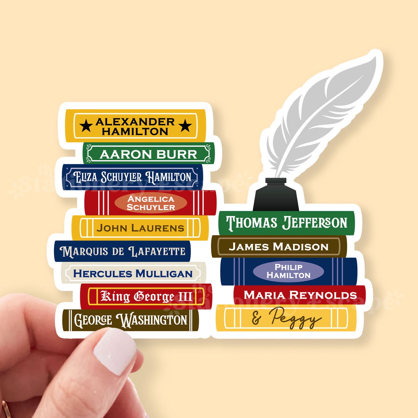 Alexander Hamilton Book Stack Sticker