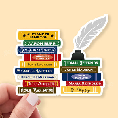 Alexander Hamilton Book Stack Sticker