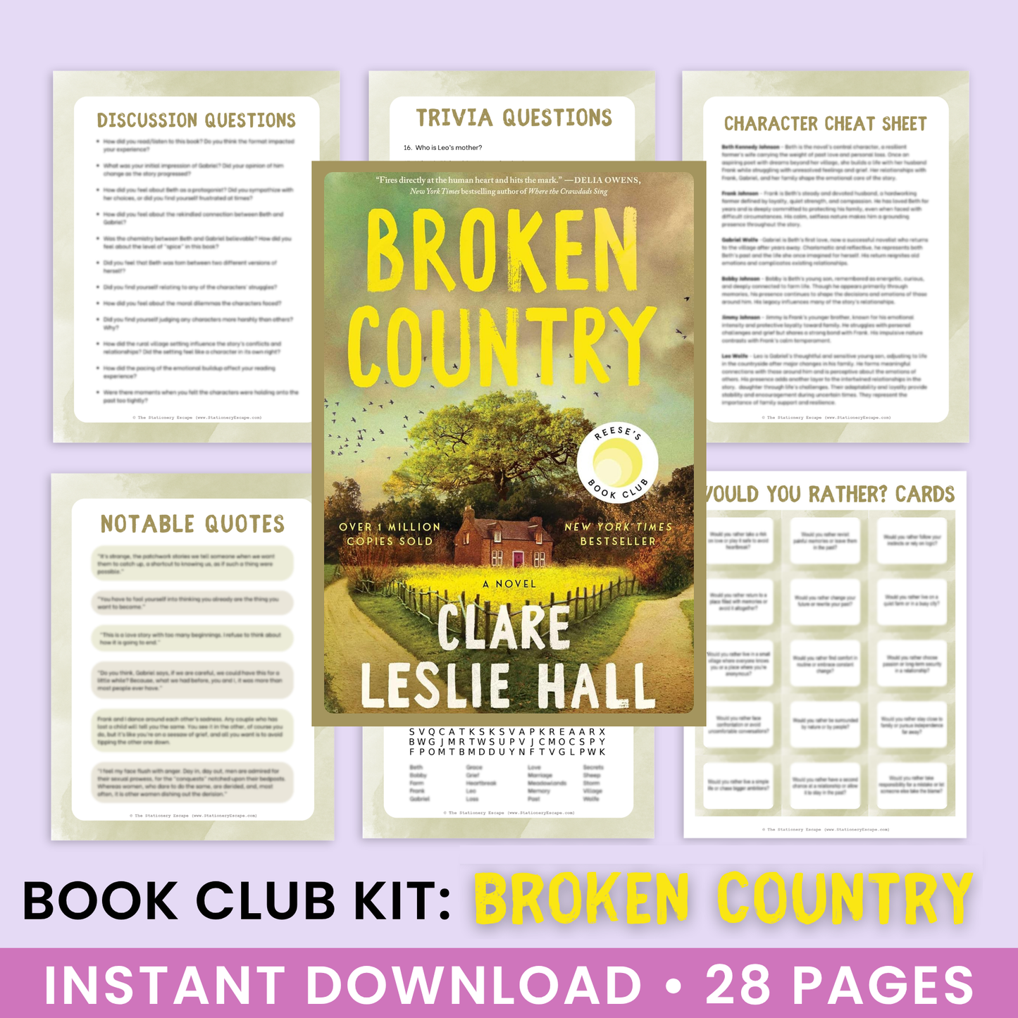 Ultimate Book Club Kit: Broken Country by Clare Leslie Hall