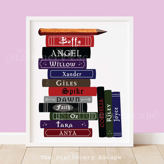 Buffy Book Stack Art Print
