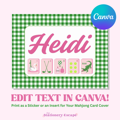 Custom Mahjong Card Sticker or Insert, Print-at-Home