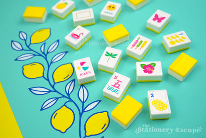 Lemon Floating Mahjong Tile Stickers - Set of 160