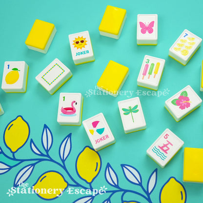 Lemon Floating Mahjong Tile Stickers - Set of 160