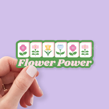 Flower Power Mahjong Tile Sticker
