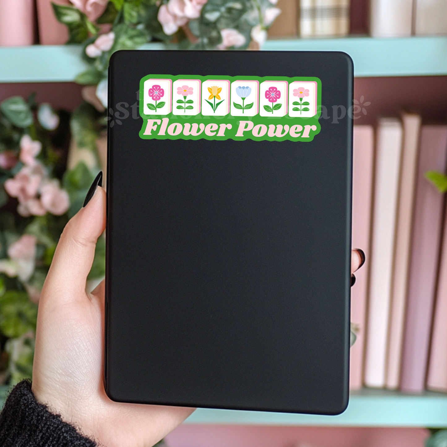 Flower Power Mahjong Tile Sticker
