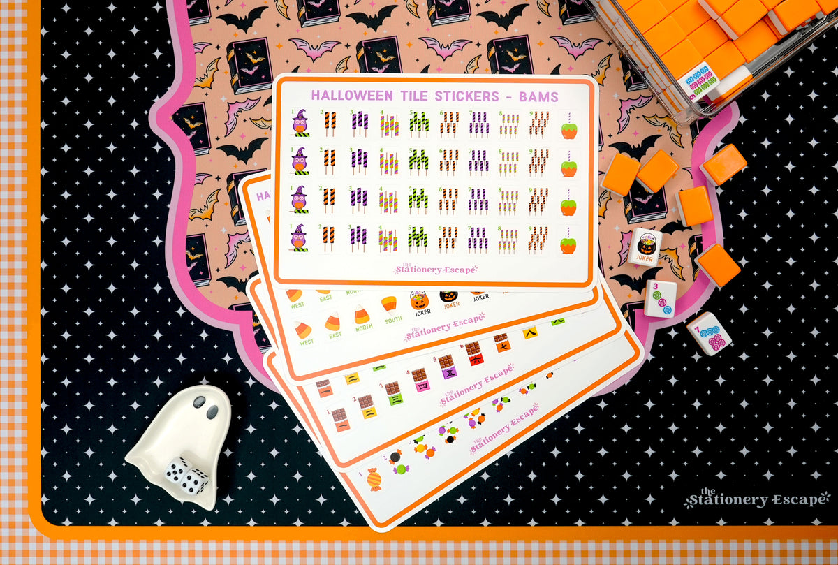 Halloween Candy Mahjong Tile Stickers - Set of 160