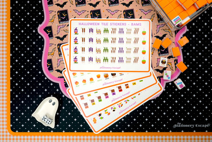 Halloween Candy Mahjong Tile Stickers - Set of 160