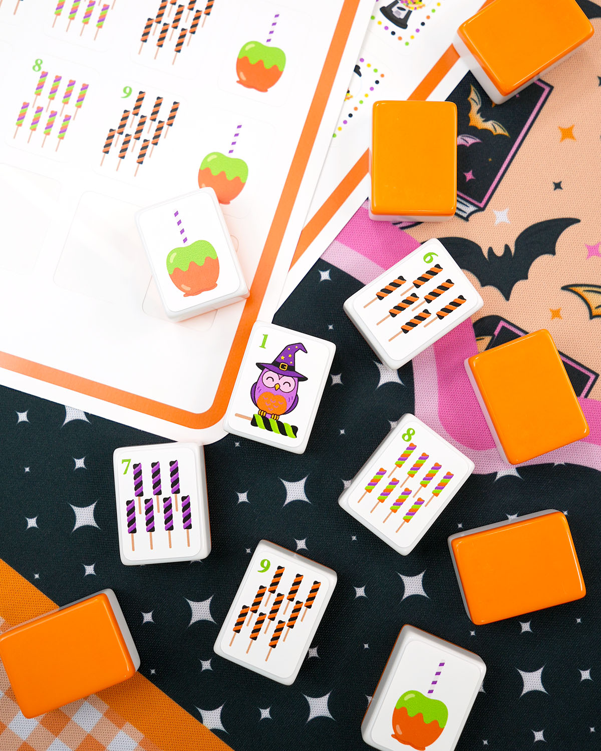 Halloween Candy Mahjong Tile Stickers - Set of 160