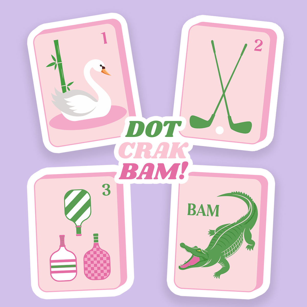 Preppy Country Club Mahjong Tile Stickers
