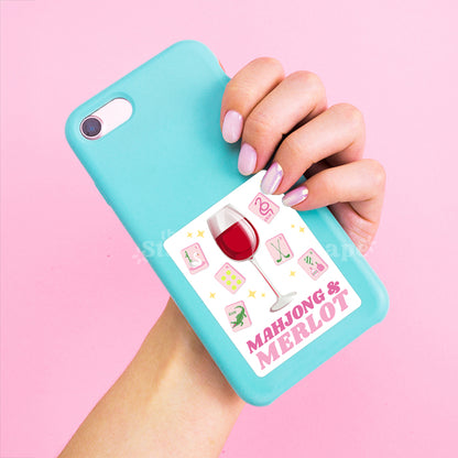 Mahjong & Merlot Sticker