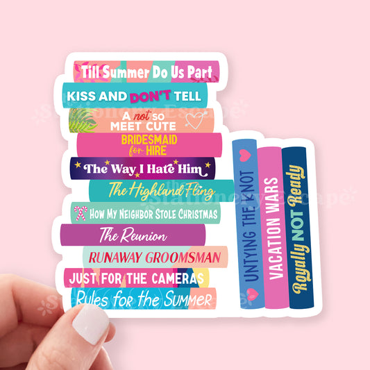 Meghan Quinn Book Stack Sticker