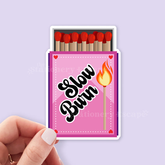 Slow Burn Matches Romance Trope Sticker