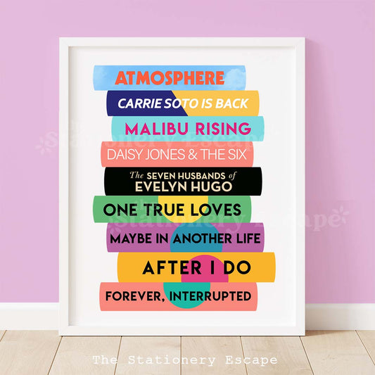 Taylor Jenkins Reid Book Stack Art Print