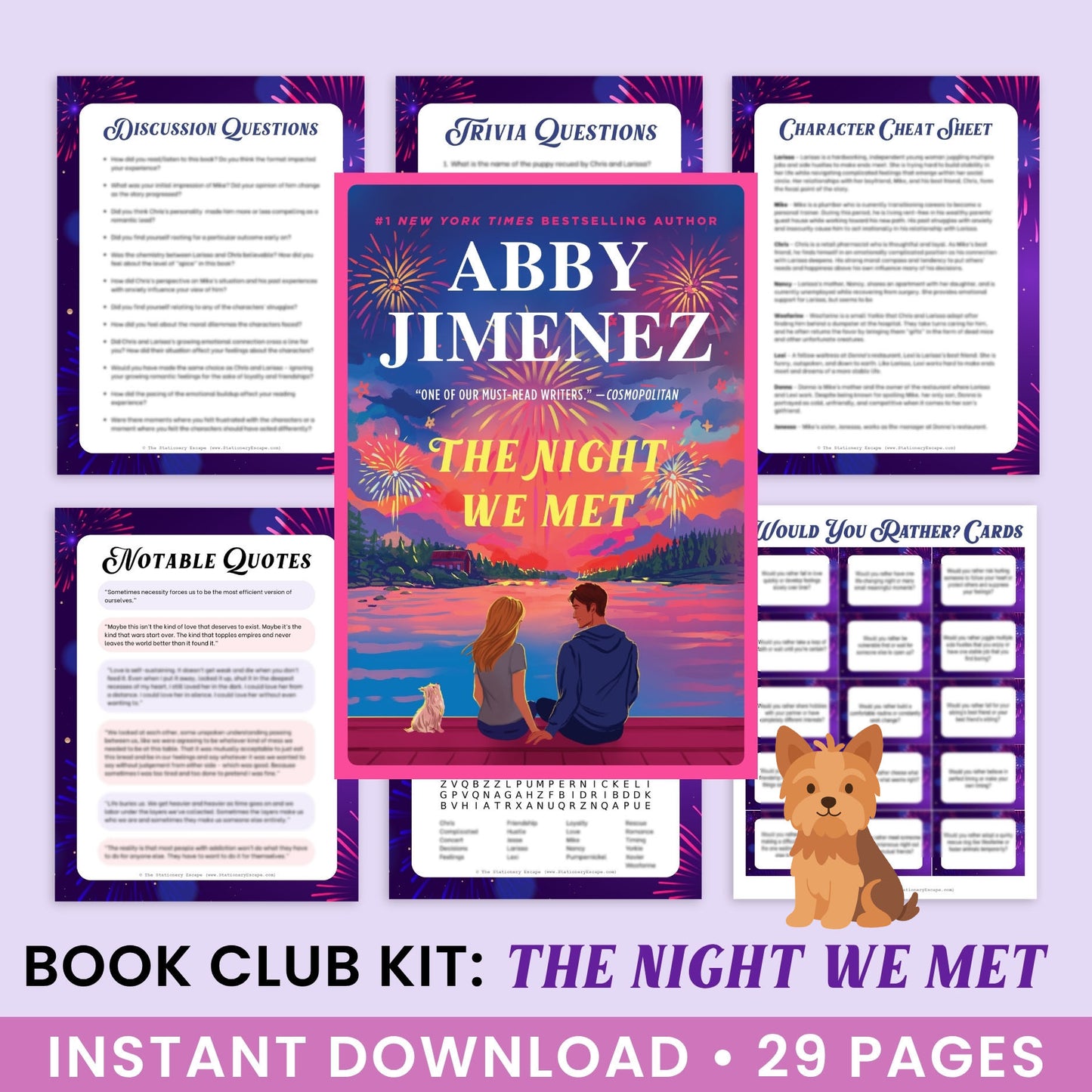 Ultimate Book Club Kit: The Night We Met by Abby Jimenez