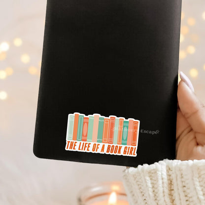 The Life of a Book Girl Book Stack Sticker
