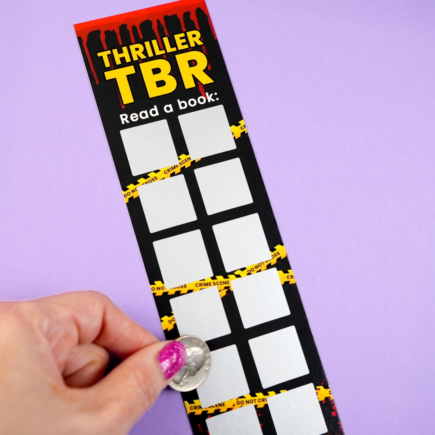 Thriller TBR (To Be Read) Scratch-Off Bookmark