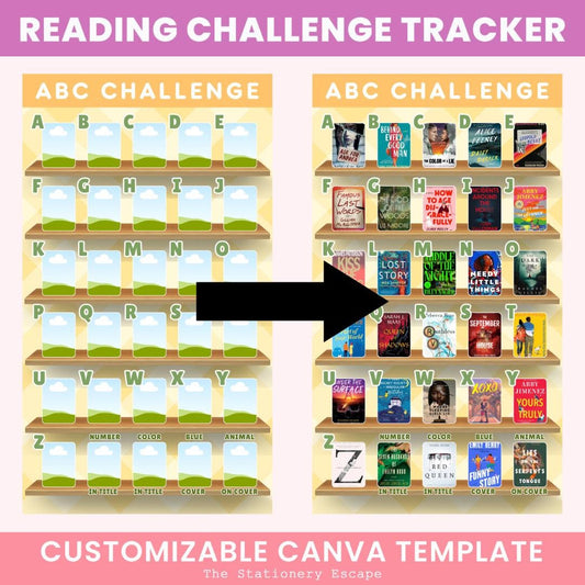 A-to-Z Alphabet Reading Challenge Book Tracker