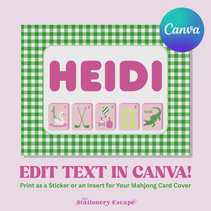 Custom Mahjong Card Sticker or Insert, Print-at-Home